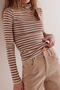 casual slight stretch 5-colors high collar striped slim-fit t-shirt_Black_Red_Rose Red_Green_Blue_Light Purple_Khaki