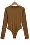 casual slight stretch solid color crew neck bodysuit(size run small)_Black_White_Gray_Dark Gray_Pink_Rose Red_Sky Blue_Blue_Light Purple_Khaki _Brown