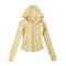 casual slight stretch 7 colors solid color hooded zip-up jacket(size run small)_Black_White_Dark Gray_Pink_Rose Red_Yellow