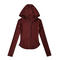 casual slight stretch 7 colors solid color hooded zip-up jacket(size run small)_Black_White_Dark Gray_Pink_Rose Red