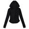 casual slight stretch 7 colors solid color hooded zip-up jacket(size run small)_Black