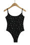 casual slight stretch floral batch printing sling bodysuit(size run small)_Black