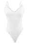 exquisite slight stretch v-neck lace trim padded bodysuit(size run small)_Black_White