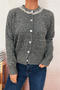 casual slight stretch 6-colors solid color pearl decor knitted cardigan_Dark Gray