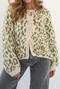 casual slight stretch 4-colors knitted leopard print lace-up cardigan_Black_Orange_Green