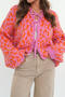 casual slight stretch 4-colors knitted leopard print lace-up cardigan_Black_Orange