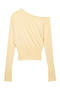 casual slight stretch one shoulder solid color ribbed knit sweaters_Black_White_Gray_Yellow