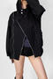 casual non-stretch hooded zip-up warm sweatshirts(size run small)_Black