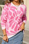 casual slight stretch knitted 3 colors long sleeve all-match sweater_Pink