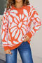 casual slight stretch knitted 3 colors long sleeve all-match sweater_Pink_Magenta_Orange