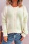 casual slight stretch gradient contrast color jacquard knit cardigan_Gray_Pink_Light Green