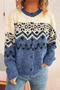 casual slight stretch 5 colors snowflake jacquard knit cardigan_Dark Gray_Red_Dark Green_Blue