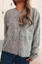 casual slight stretch 6 colors embroidery flower jacquard knitted cardigan_Black_White_Gray