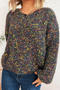 casual slight stretch 6 colors colorful jacquard knitted sweater_Black