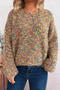 casual slight stretch 6 colors colorful jacquard knitted sweater_Black_Light Pink_Sky Blue_Light Purple_Khaki