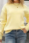 stylish slight stretch knitted 3 colors bow decor loose sweater_White_Pink_Yellow