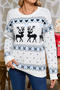 christmas stylish slight stretch deer and heart knitted all-match sweater_Red_Dark Green_Sky Blue