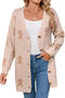 christmas casual slight stretch jacquard v-neck single-breasted sweater_Black_White_Rose Red_Khaki