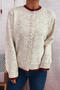 casual slight stretch pearl button decor all-match knitted cardigan_Gray_Red_Beige
