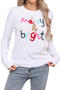 christmas stylish slight stretch letter jacquard 4 colors all-match sweater_Black_White