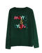 christmas stylish slight stretch letter jacquard 4 colors all-match sweater_Black_White_Red_Dark Green