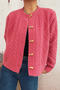 casual slight stretch 9 colors solid color all-match knitted cardigan_Black_White_Dark Gray_Pink_Red_Watermelon Red