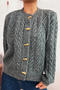 casual slight stretch 9 colors solid color all-match knitted cardigan_Black_White_Dark Gray