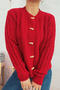 casual slight stretch 9 colors solid color all-match knitted cardigan_Black_White_Dark Gray_Pink_Red