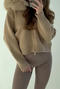 casual slight stretch ribbed knit fuzzy hooded sweaters_Black_Gray_Beige_Khaki