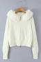 casual slight stretch ribbed knit fuzzy hooded sweaters_Black_Gray_Beige