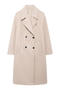 casual non-stretch tweed solid color lapel long jacket_Black_White_Dark Gray_Rose Red_Dark Blue_Beige_Khaki