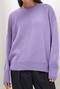 casual slight stretch ribbed knit crew neck solid color loose sweaters_Gray_Light Purple