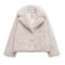 casual non-stretch solid color lapel plush jacket_Black_White_Rose Red_Yellow_Dark Blue_Beige