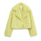 casual non-stretch solid color lapel plush jacket_Black_White_Rose Red_Yellow