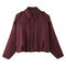 casual non-stretch 6 colors lapel solid color short jacket_White_Rose Red