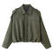 casual non-stretch 6 colors lapel solid color short jacket_White_Rose Red_Dark Green