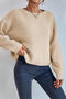 casual slight stretch knitted 5 colors long sleeve all-match sweater_Gray_Magenta_Green_Blue_Beige