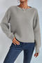 casual slight stretch knitted 5 colors long sleeve all-match sweater_Gray