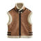 casual non-stretch suede polar fleece warm vest outerwear(size run small)_Watermelon Red_Beige_Brown