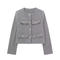 casual non-stretch 14 colors solid color crew neck jacket_Black_White_Gray