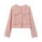 casual non-stretch 14 colors solid color crew neck jacket_Black_White_Gray_Pink