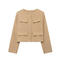 casual non-stretch 14 colors solid color crew neck jacket_Black_White_Gray_Pink_Red_Rose Red_Magenta_Sky Blue_Blue_Dark Blue_Beige_Khaki
