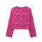 casual non-stretch 14 colors solid color crew neck jacket_Black_White_Gray_Pink_Red_Rose Red_Magenta