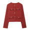 casual non-stretch 14 colors solid color crew neck jacket_Black_White_Gray_Pink_Red_Rose Red