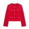 casual non-stretch 14 colors solid color crew neck jacket_Black_White_Gray_Pink_Red