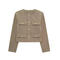 casual non-stretch 14 colors solid color crew neck jacket_Black_White_Gray_Pink_Red_Rose Red_Magenta_Sky Blue_Blue_Dark Blue_Beige_Khaki _Brown