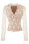 sexy slight stretch lace v-neck 5 colors top(size run small)_Black_White_Light Purple_Beige