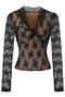 sexy slight stretch lace v-neck 5 colors top(size run small)_Black