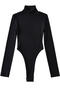 casual slight stretch 5colors high collar bodysuit(size run small)_Black