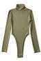 casual slight stretch 5colors high collar bodysuit(size run small)_Black_Dark Gray_Pink_Dark Green
